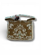 Hand Crafted Elegant Grey Embroidered Clutch with Beadwork