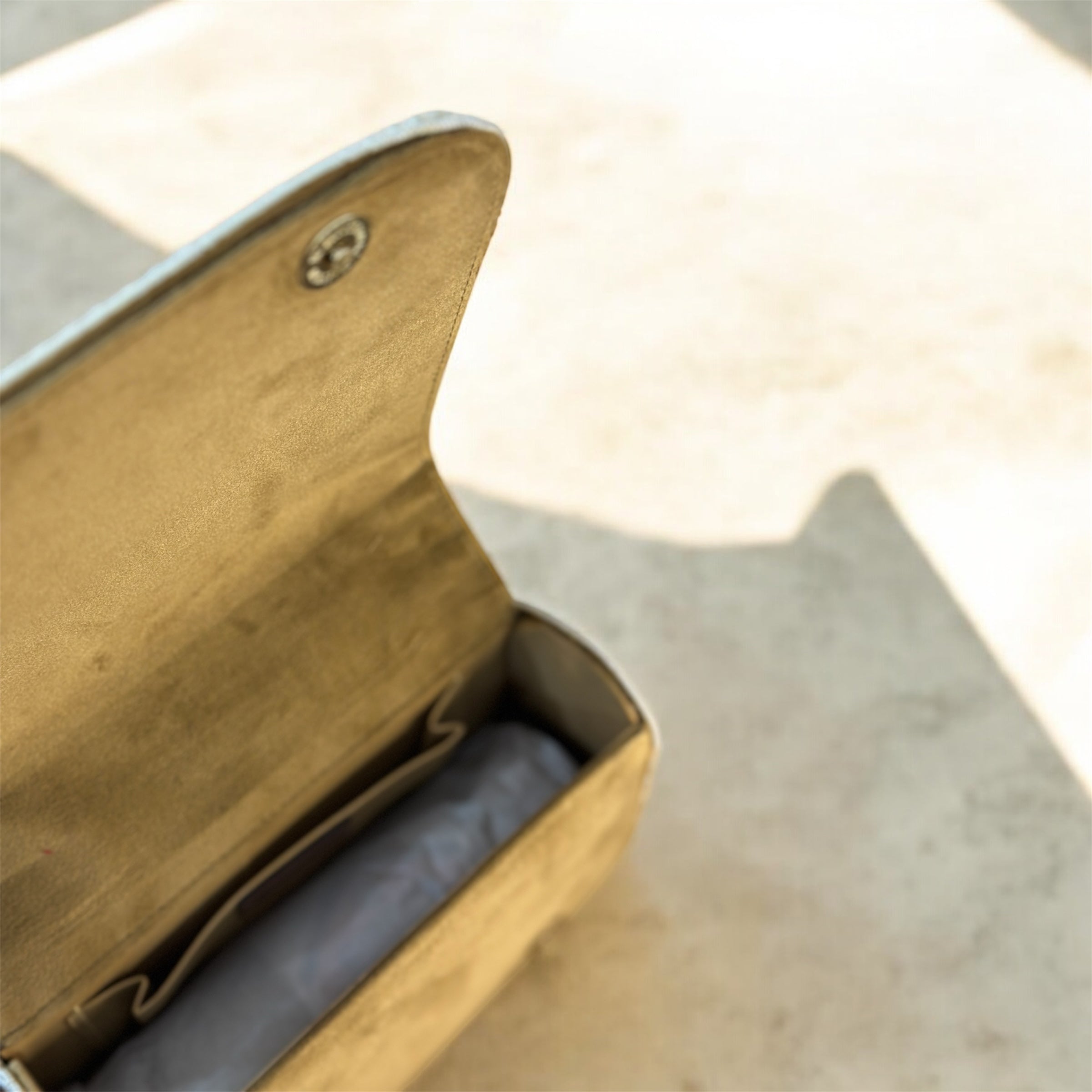 Hand Crafted Elegant Grey Embroidered Clutch with Beadwork