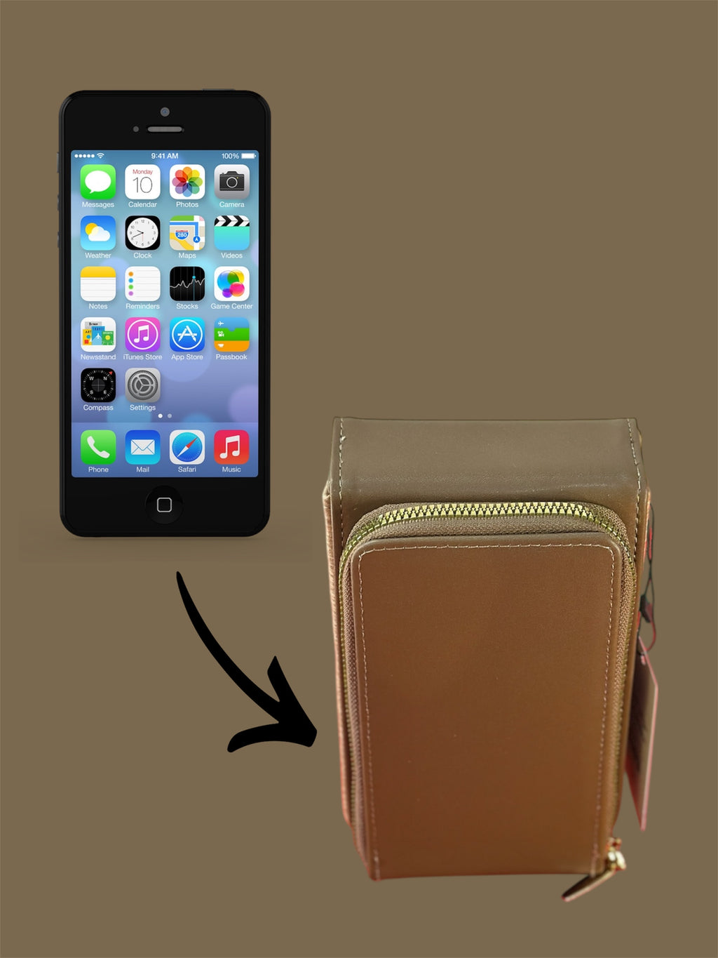 Mini Phone Wallet Sling Bag with Zip Wallet & Flap Closure