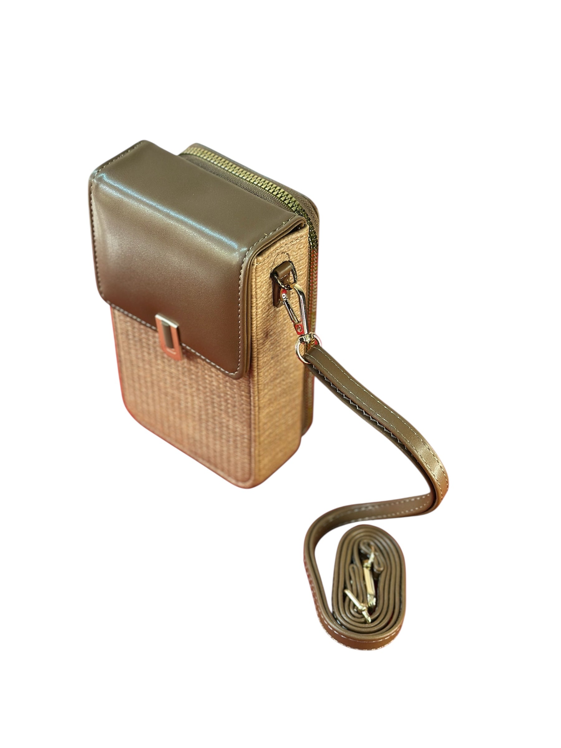 Mini Phone Wallet Sling Bag with Zip Wallet & Flap Closure