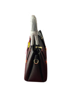 Elegant Black Office Handbag with Zip Closure & Gold Hardware