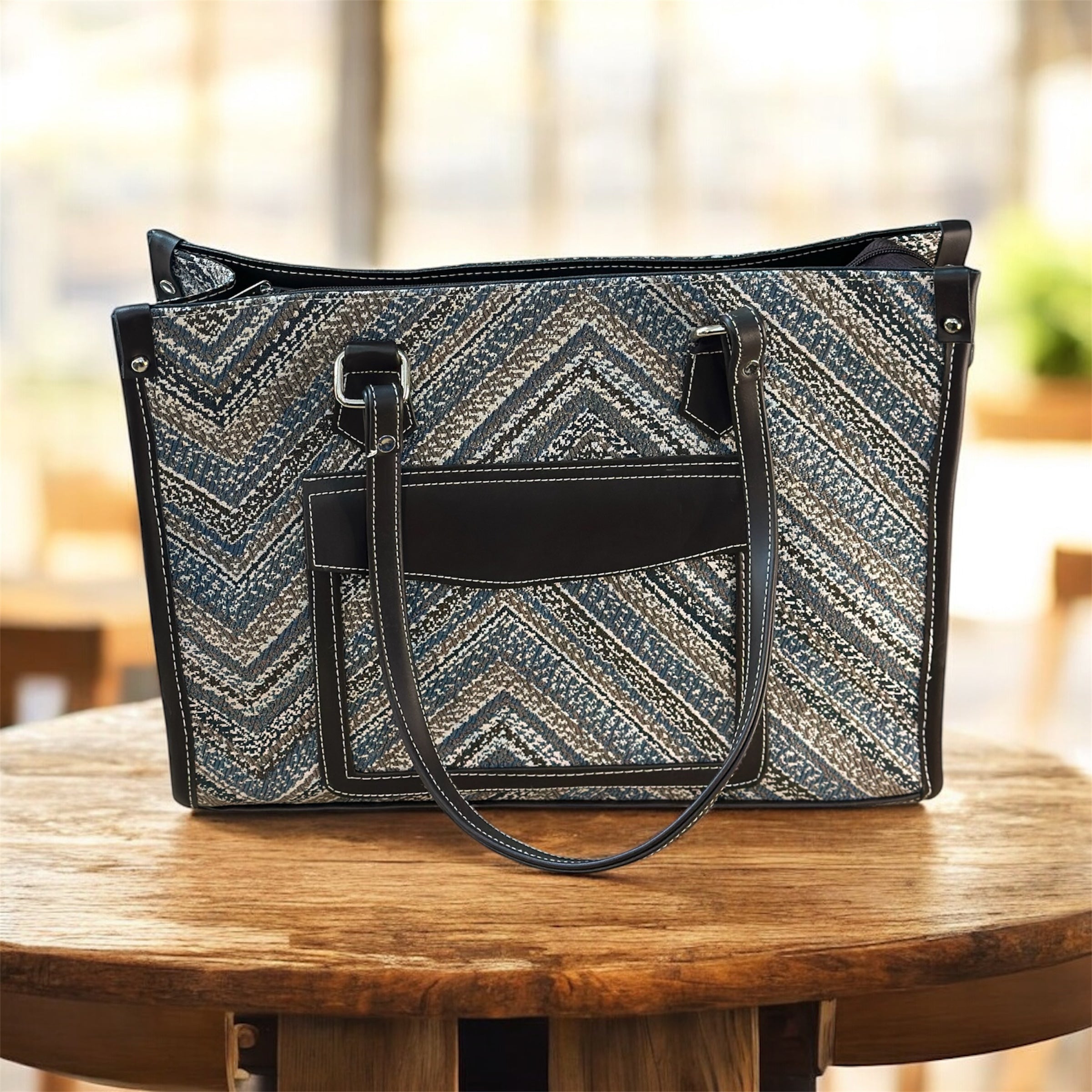 Office Tote Bag with Abstract Pattern