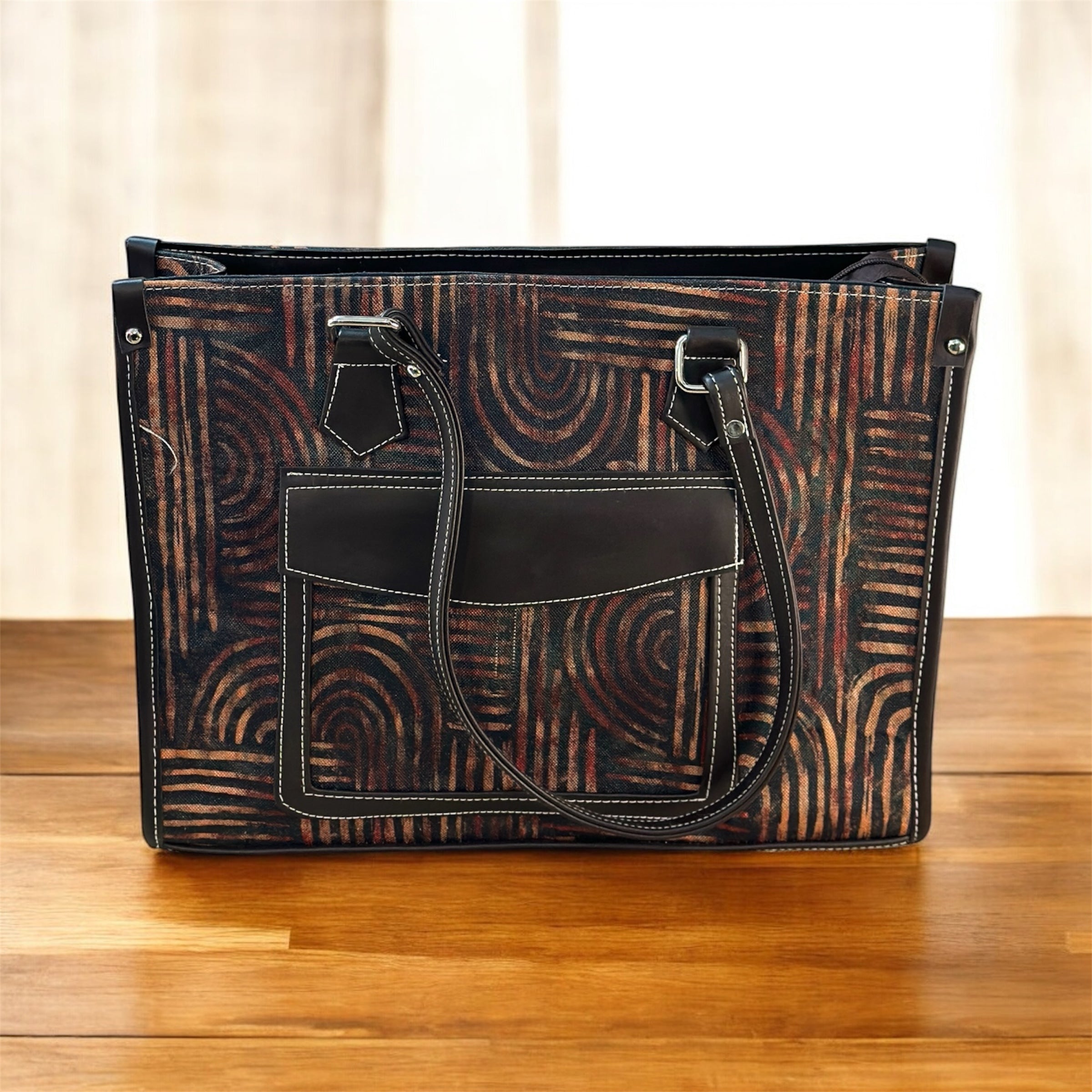 Office Tote Bag with Abstract Pattern