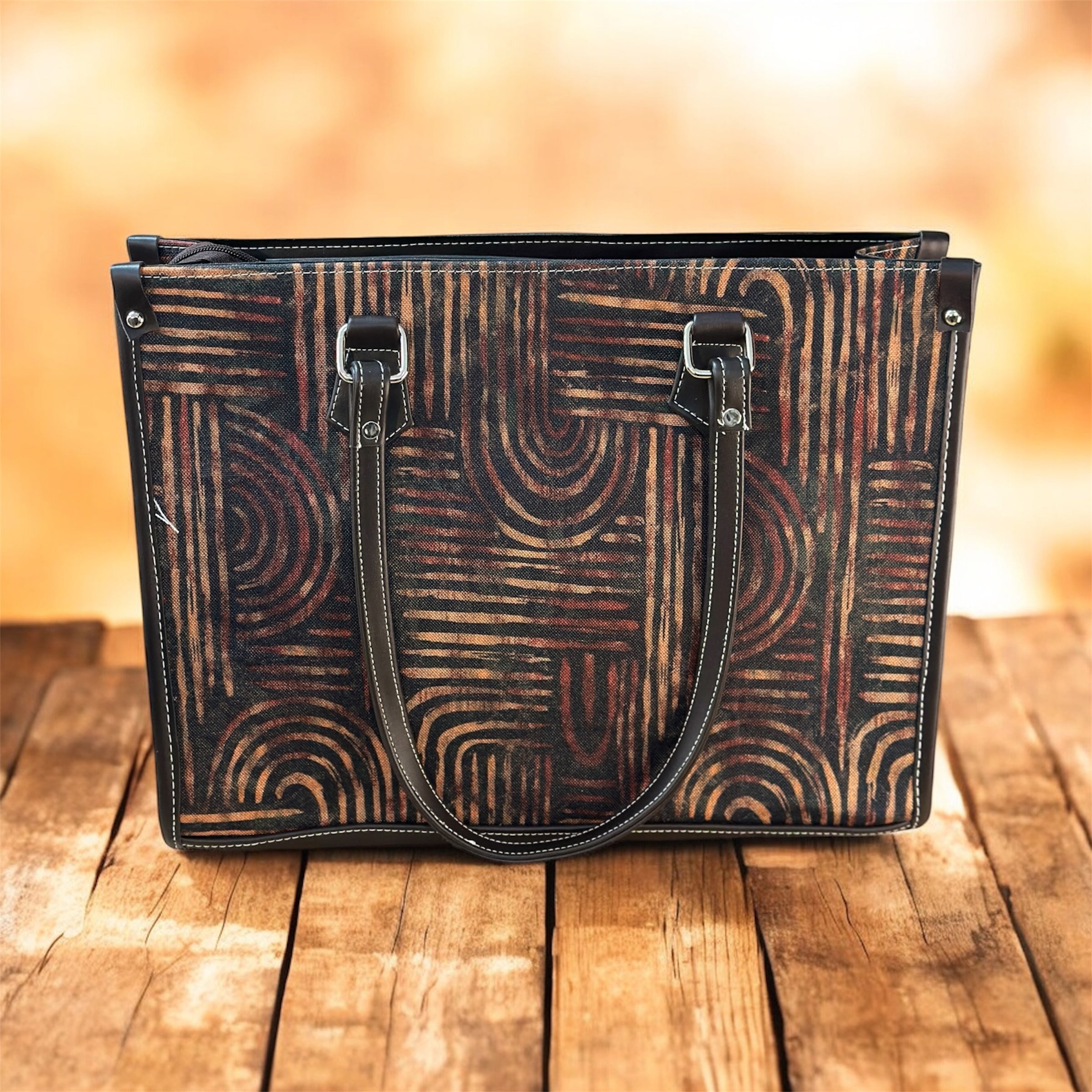 Office Tote Bag with Abstract Pattern