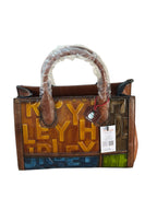 Multicolor Alphabet Embossed Tote Bag