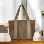 Minimal BlackTote Bag with Front Zip Pocket – Everyday Carry Tote