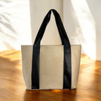 Minimal BlackTote Bag with Front Zip Pocket – Everyday Carry Tote