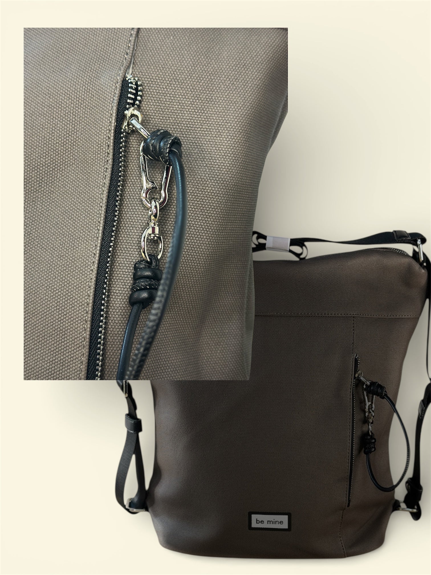 Be Mine Convertible Crossbody Backpack – Grey