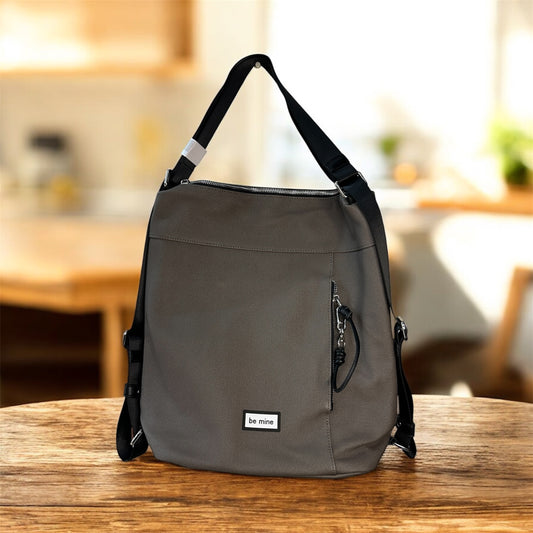 Be Mine Convertible Crossbody Backpack – Grey