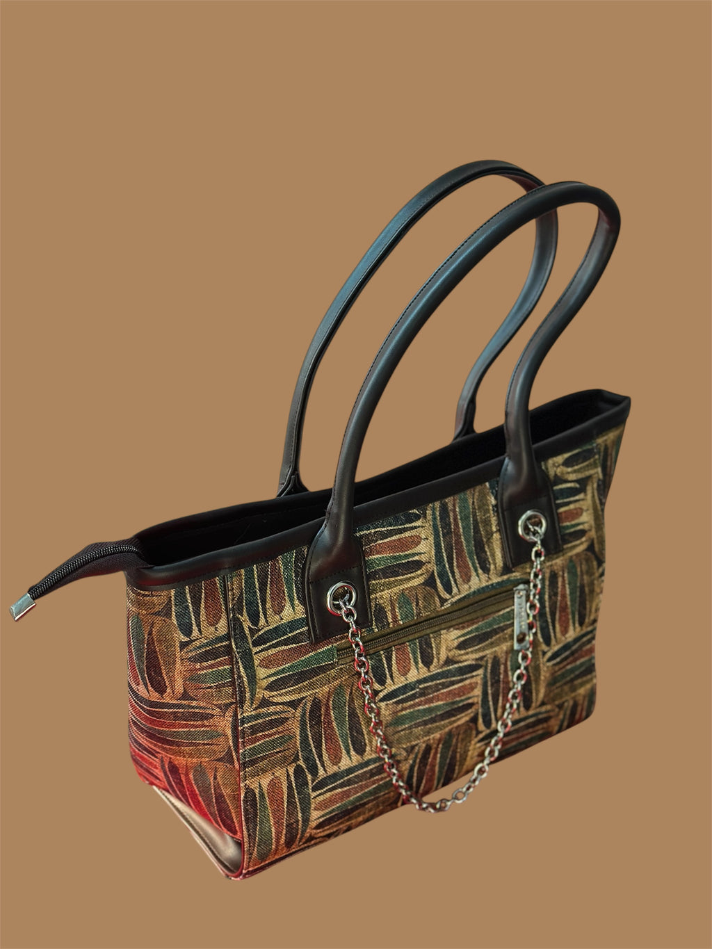 Amalam Printed Tote Bag with Detachable Pouch – Multicolor