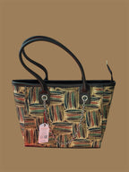 Amalam Printed Tote Bag with Detachable Pouch – Multicolor