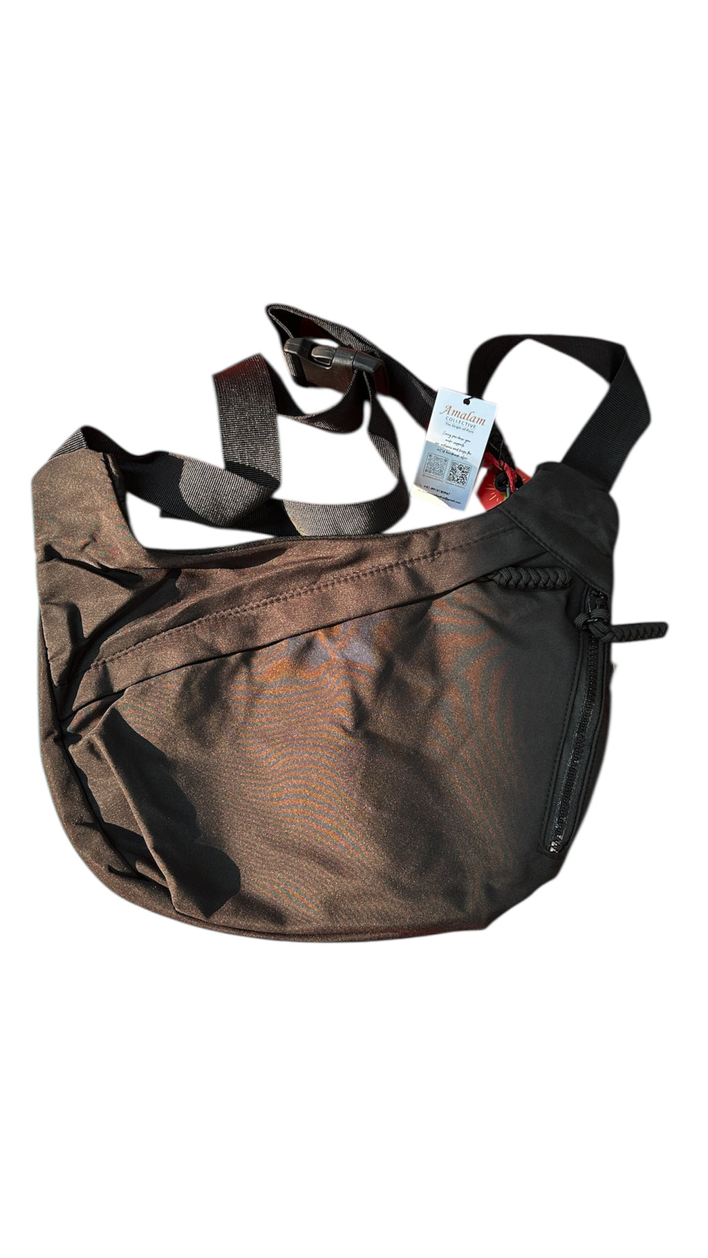 Unisex Black Crossbody Sling Bag – Adjustable Strap Travel Pouch