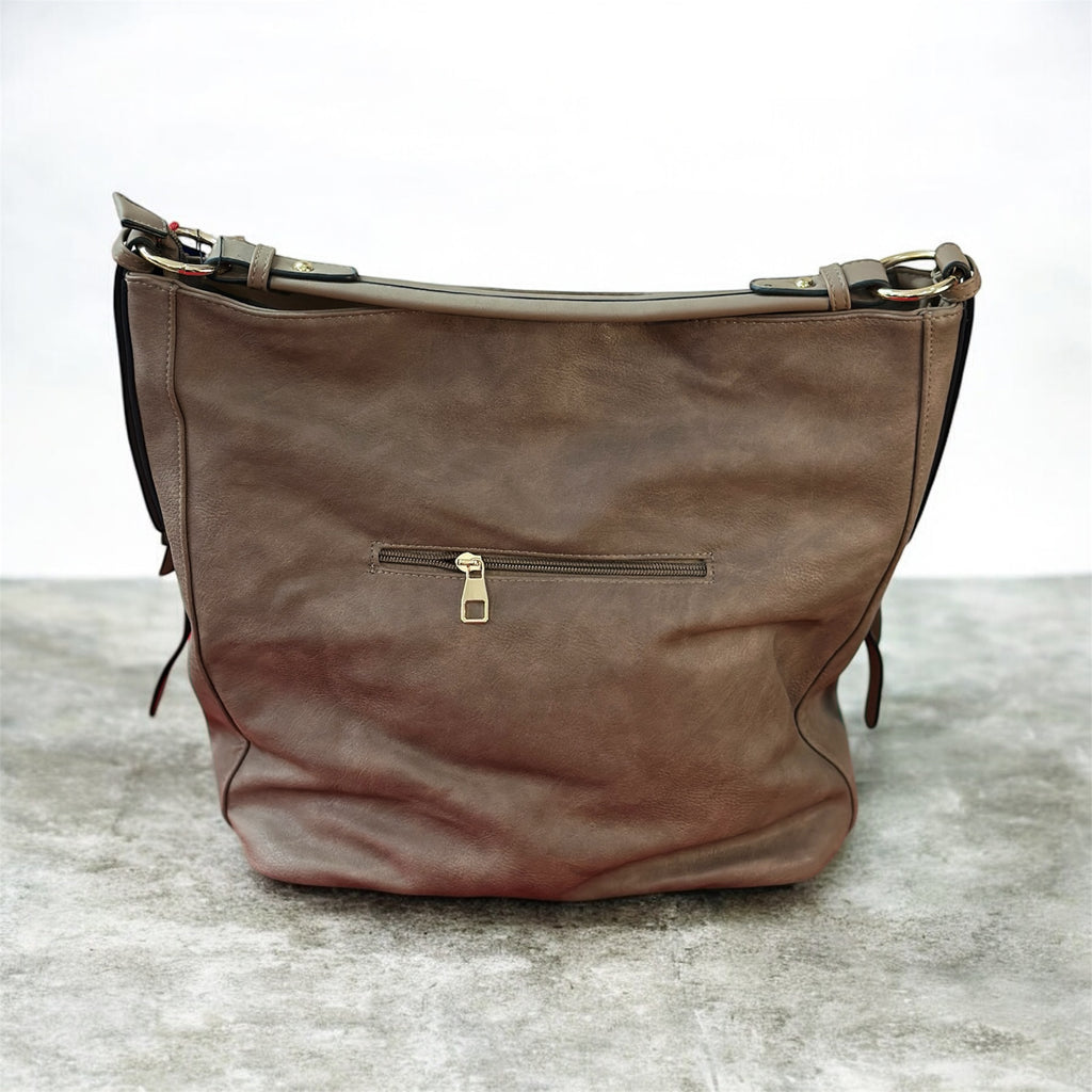 Classic Brown Leather Shoulder Bag – Elegant Daily Carry with Handle + Strap