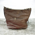 Classic Brown Leather Shoulder Bag – Elegant Daily Carry with Handle + Strap
