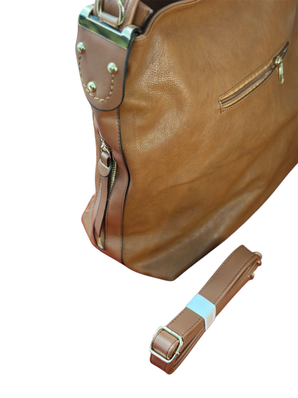 Premium Brown Leather Shoulder Bag for Women – Stylish Handbag with Top Handle & Adjustable Strap, Spacious Everyday Tote