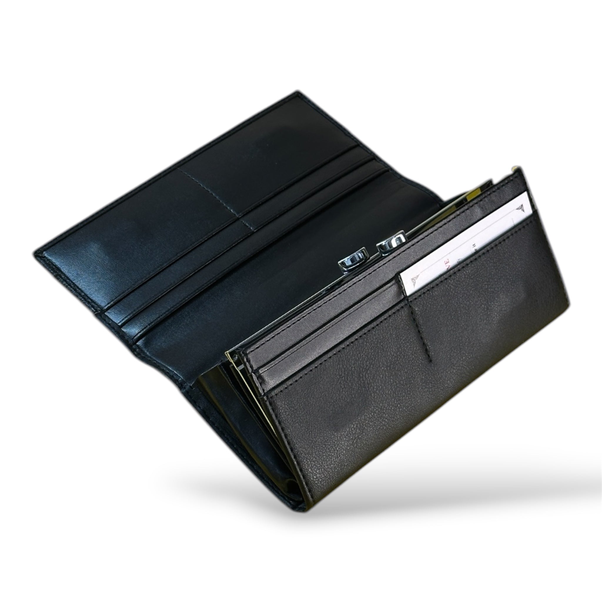 Elegant Long Wallet with Multiple Compartments & Classic Flap Design