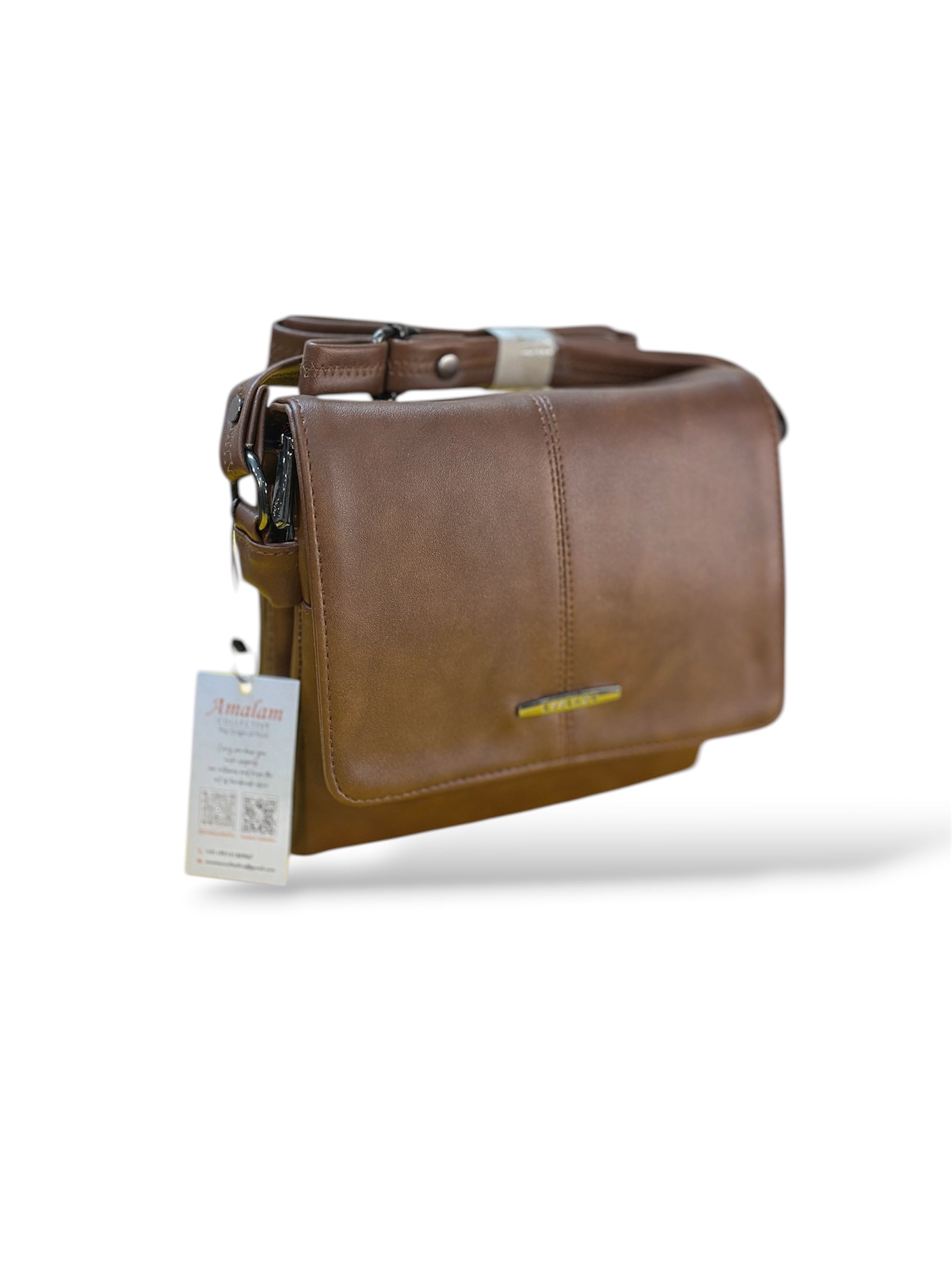 Premium Tan Leatherette Cross body Unisex Bag