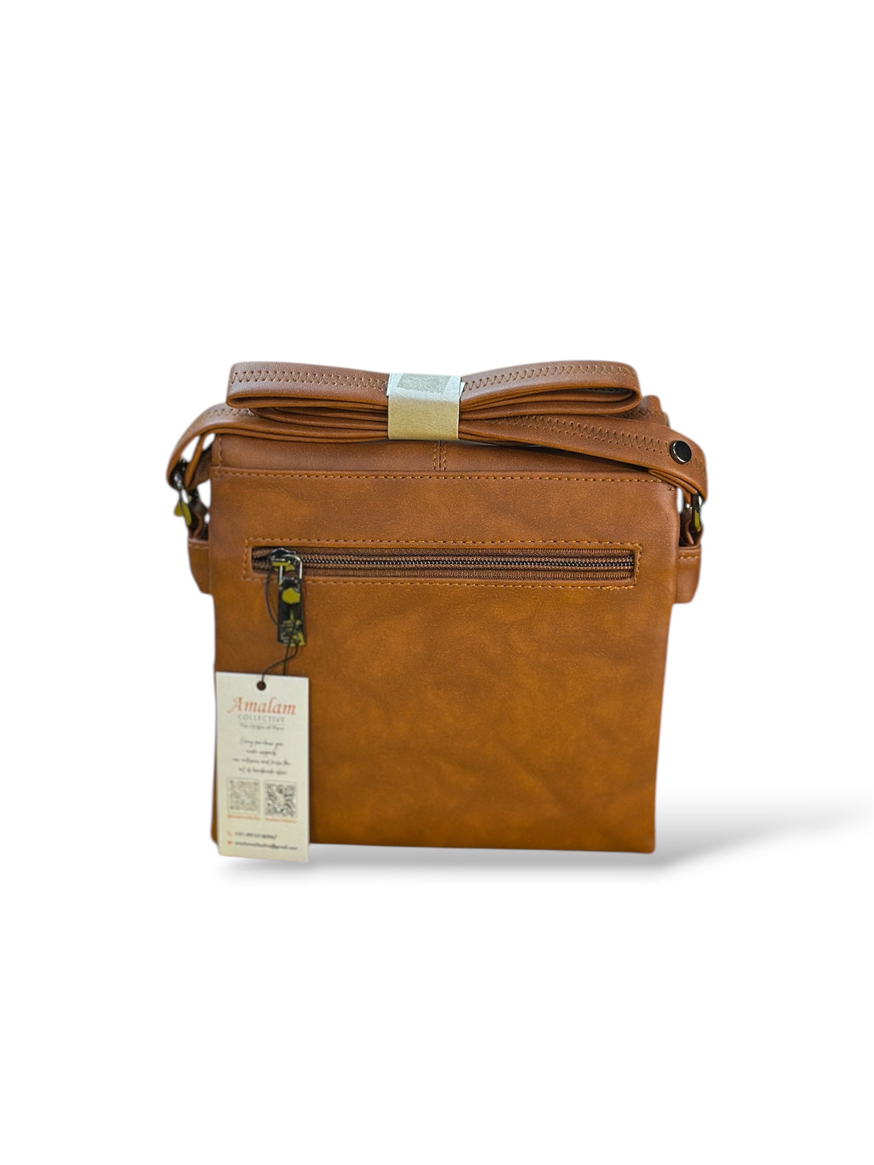 Premium Tan Leatherette Cross body Unisex Bag